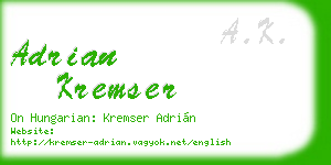 adrian kremser business card
